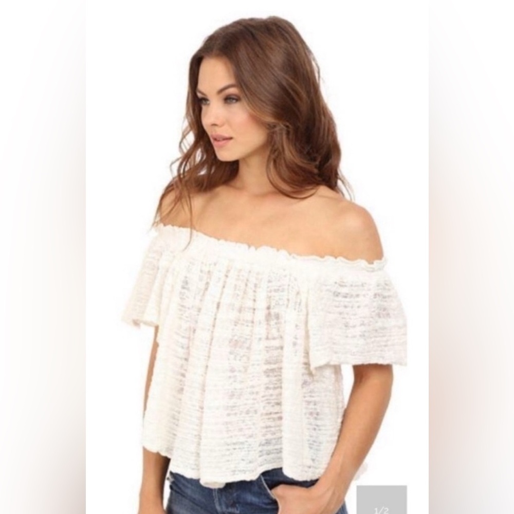 NWOT Free People thrills and frills top